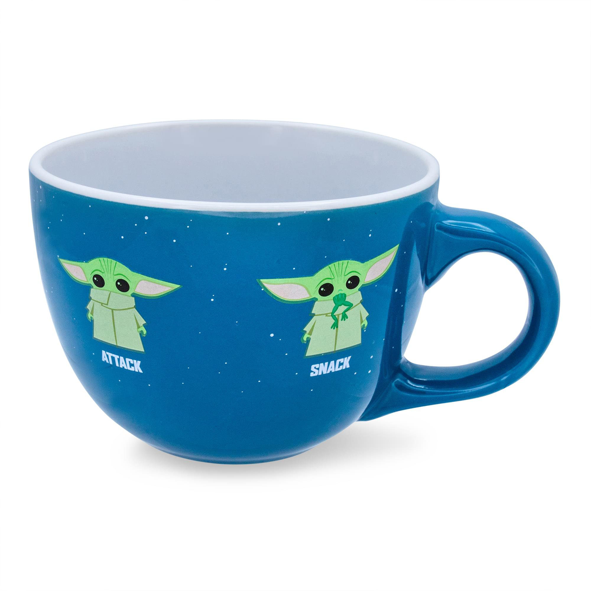 Silver Buffalo Star Wars: The Mandalorian Grogu The Force Is Strong Wide  Rim Ceramic Mug