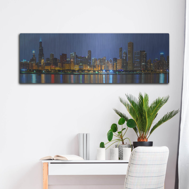 «Chicago Skyline» par Winthrope Hiers, H 16 po x l 48 po