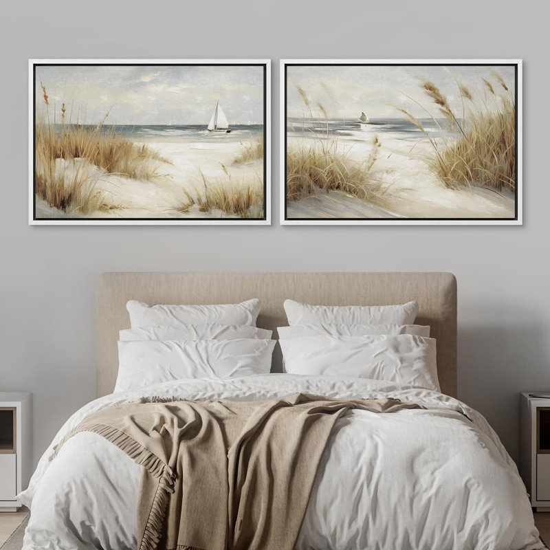 Coastal Beach Beach Ocean Coastal Shore, Cadre blanc, H 24 po x l 36 po