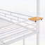 Lit simple superposé en métal avec glissade, escalier de rangement et maisonnette pour chambre d'enfant-133491211