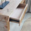 Rustic Wooden Console Table With Drawer – Minimalist Design, Ribbed Texture
