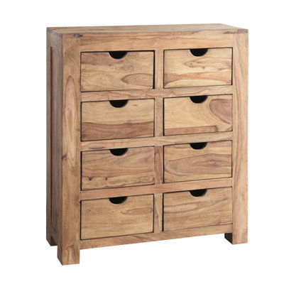 Pecor Solid Wood 88cm W 8 - Drawer Chest of Drawers