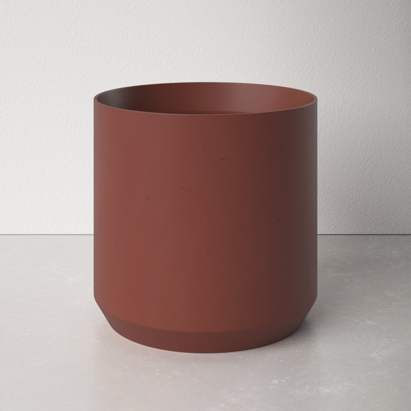 Parsons Handmade Ceramic Pot Planter, Brown, 11.75" H x 12" W x 12" D