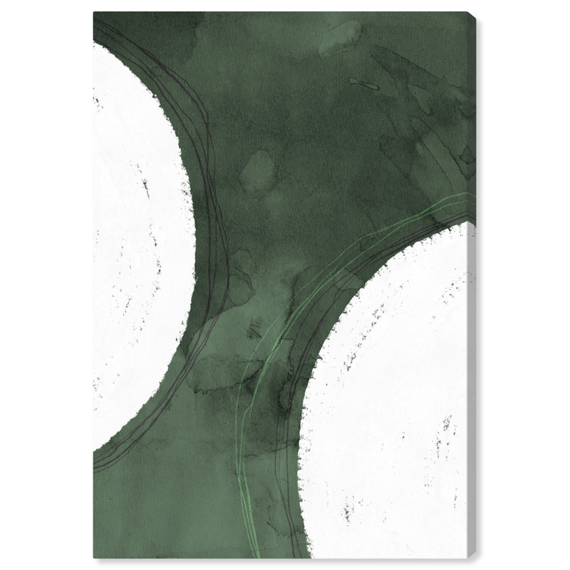 " Abstract Green Moon, Modern & Contemporary Green " by Oliver Gal, 36" H x 54" W, Wrapped Canvas