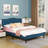 Kempst Upholstered Bed with Adjustable Headboard & Solid Wooden Slats, Under Bed Storage, No Box Spring Needed-818064138-817837571