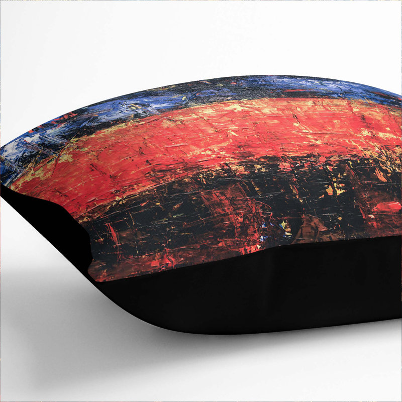 Abstract Square Throw Cushion, Black, 55 x 55 cm