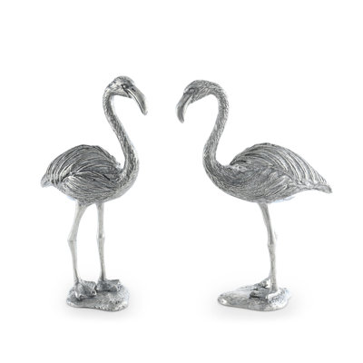 Sea and Shore Pewter Flamingos Salt and Pepper Shaker Set