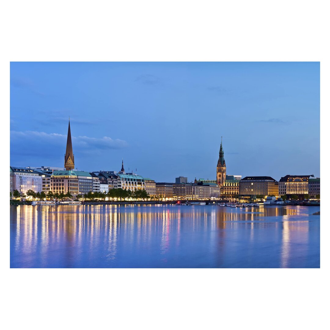 Matt Fototapete Hamburg Skyline 1,9 m x 288 cm