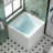 39"W x 39"D Square Freestanding Soaking Acrylic Bathtub with Built-In Seat, Pop-Up Drain & Groove Overflow,White