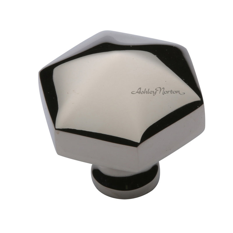 Hex Geometric Knob, Polished Nickel