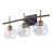 3-lamp Dimmable Clear Glass Vanity Light