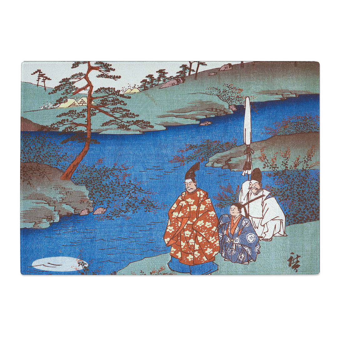 Tempered Glass River View Vol.4 by Utagawa Hiroshige Chopping Board