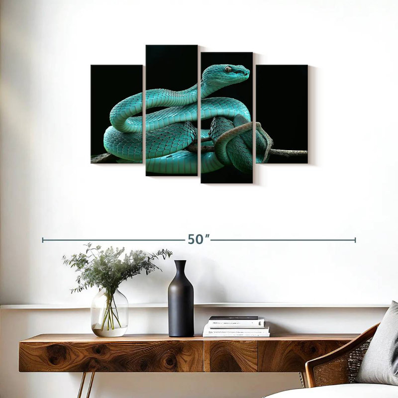 Brampt Blue Pit Viper, 22" H x 36" W