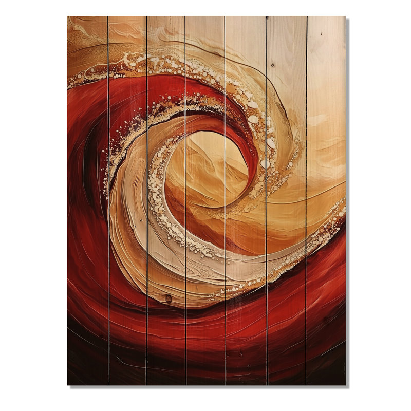 Paysage abstrait, désert, vague dorée V - Art mural moderne sur bois de pin naturel, H 40 po x l 30 po x P 0,78 po