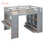 Lit mezzanine avec grandes tablettes de rangement, bureau d'étude et éclairage à DEL intégré, lit peu encombrant pour les enfants-1415224879-1415224872