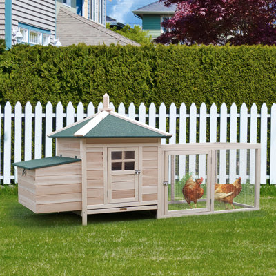 Janda 16.08 Square Feet Walk In Chicken Coop with Chicken Run For Up To 4 Chickens