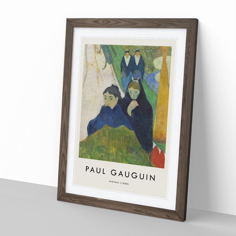 Mistral by Paul Gauguin - Picture Frame Painting, 65cm H x 48cm W x 2cm D, Walnut