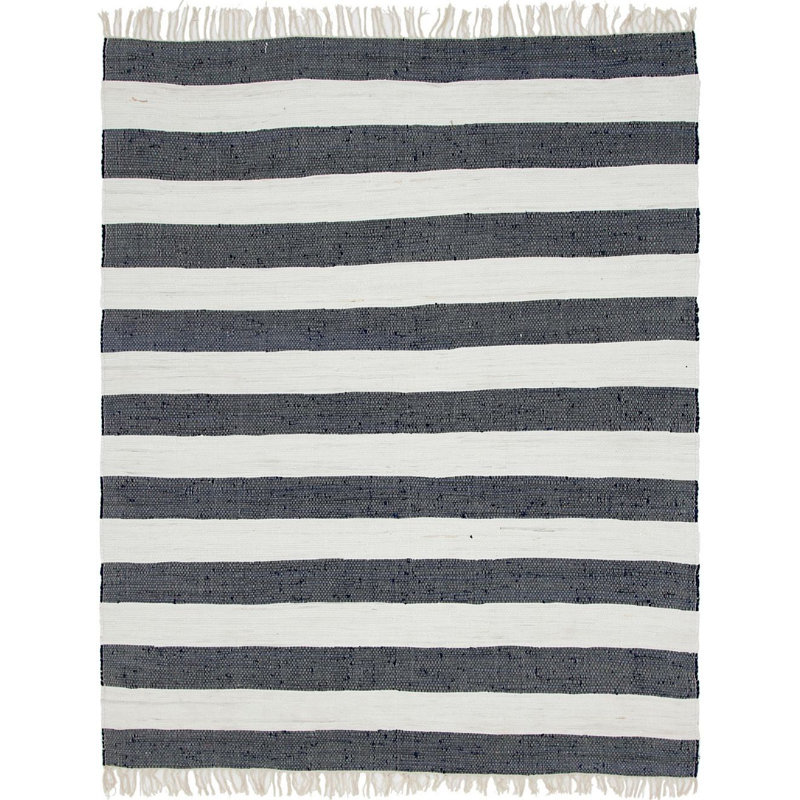 Priolo Cotton Striped Indoor Rug, Rectangle 8' x 10'