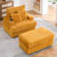 Chaise longue en velours côtelé de 39 po avec porte-gobelet en acier inoxydable et 2 coussins-24730765