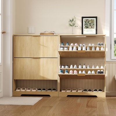 12 Pair Flip Down Shoe Storage