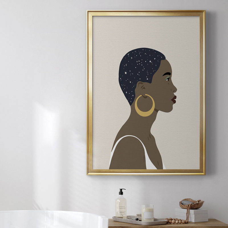 " Heavenly Hair IV ", 42.5" H x 30.5" W x 1" D, Gold