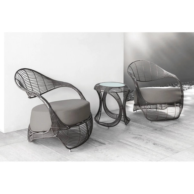 Manolo Outdoor Lounge Chair, Brown, Canvas Taupe