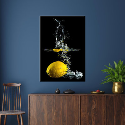 Modern Lemon Wall Hanging Art for Bedroom Decor and Kitchen Canvas Perfect as Housewarming or Bridesmaid Gift in Vibrant Yellow