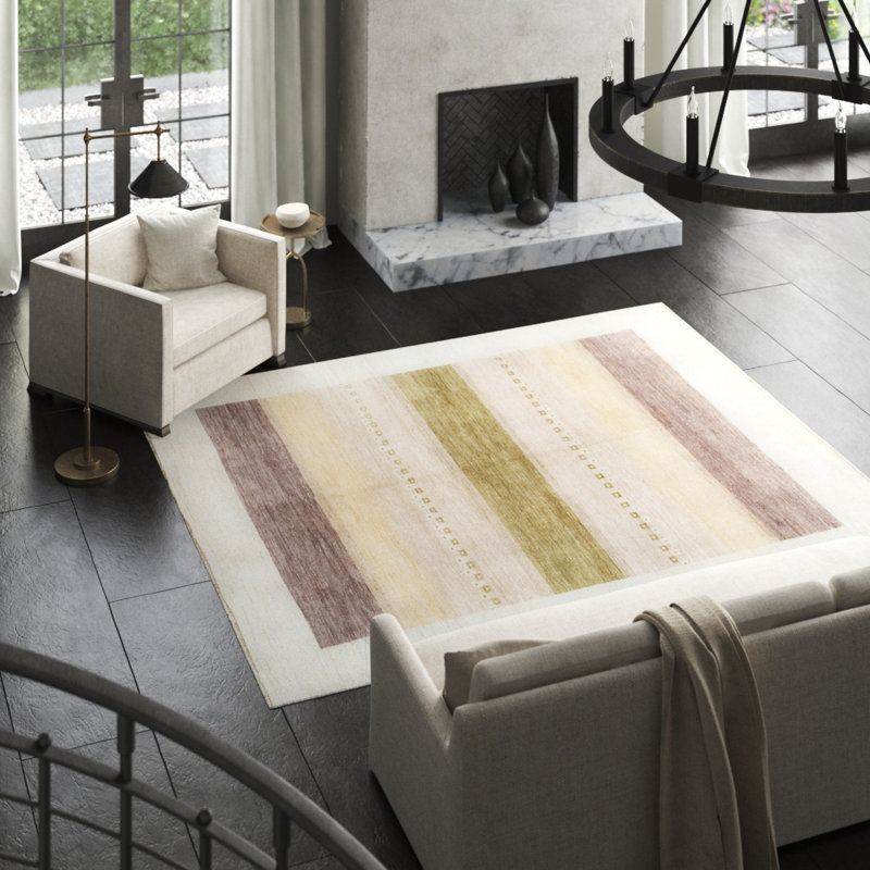 Gabbeh Wool Striped Area Rug