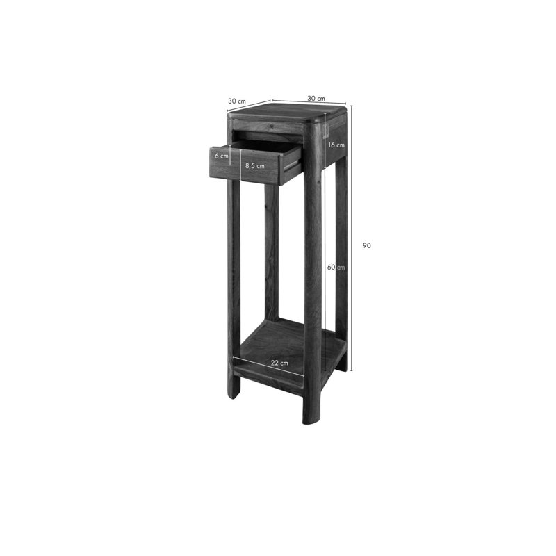 Toronto Solid Wood End Table, Smoked Cherry