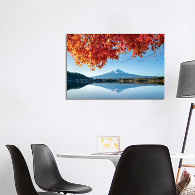 Autumn Foliage With Mount Fuji, Lake Kawaguchiko, Japan by Jan Becke - Wrapped Canvas Print