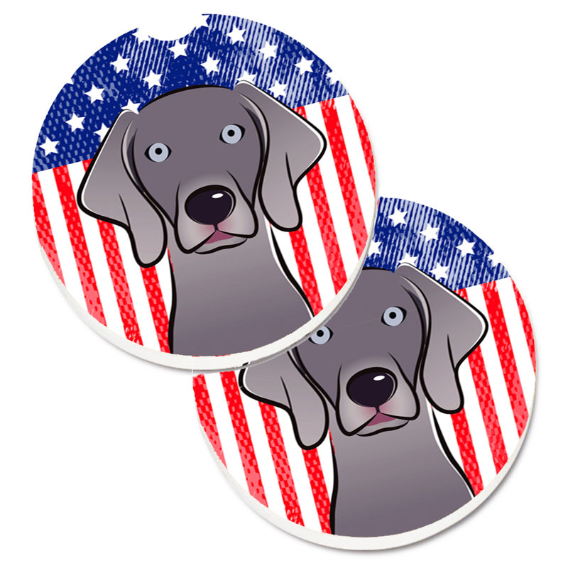 Sous-verre american flag, Weimaraner