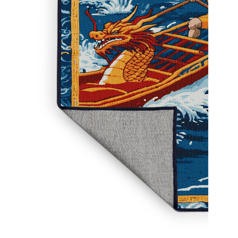  Washable Dragon Boat Racing Sports Area Rug, Tapis de couloir 2 pi x 4 pi