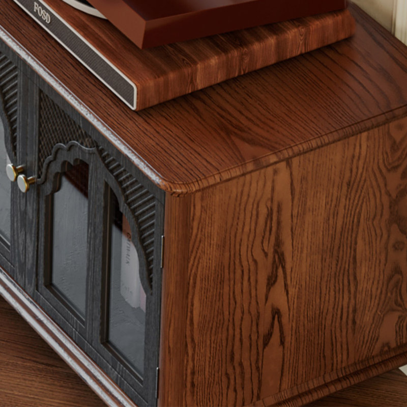Meuble télé élégant en bois massif de style américain, 78.74"