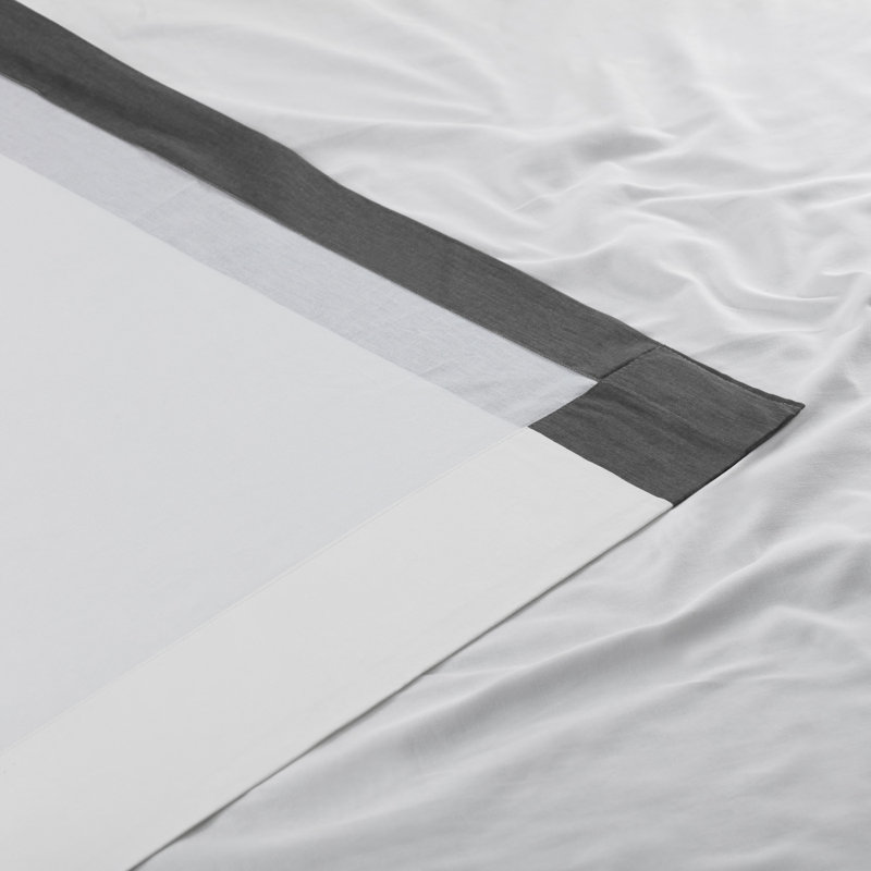 Rideaux en coton Limone Urban Limers, 50 po x 108 po, Blanc cassé chaud / gris