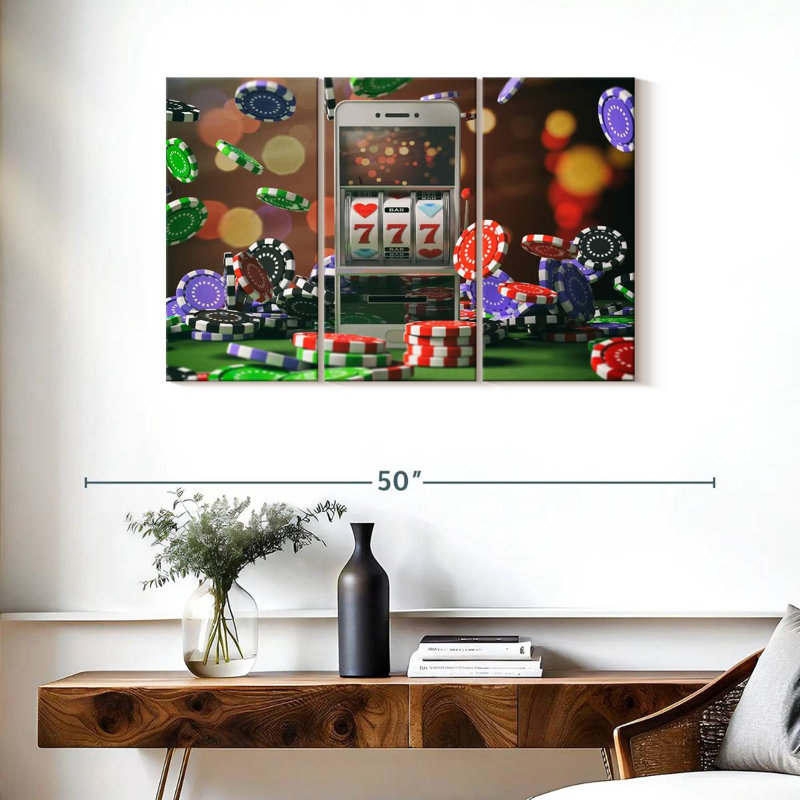 Virtual Slot Machine, 24" H x 38" W