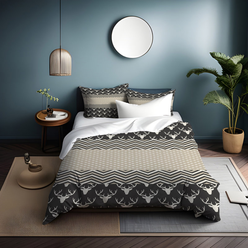 Ensemble de housse de couette , Housse de couette grand + 2 grandes taies décorat
