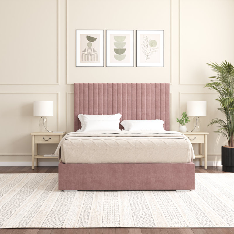 Aidean Upholstered Bed Frame, Single (3'), Lilac