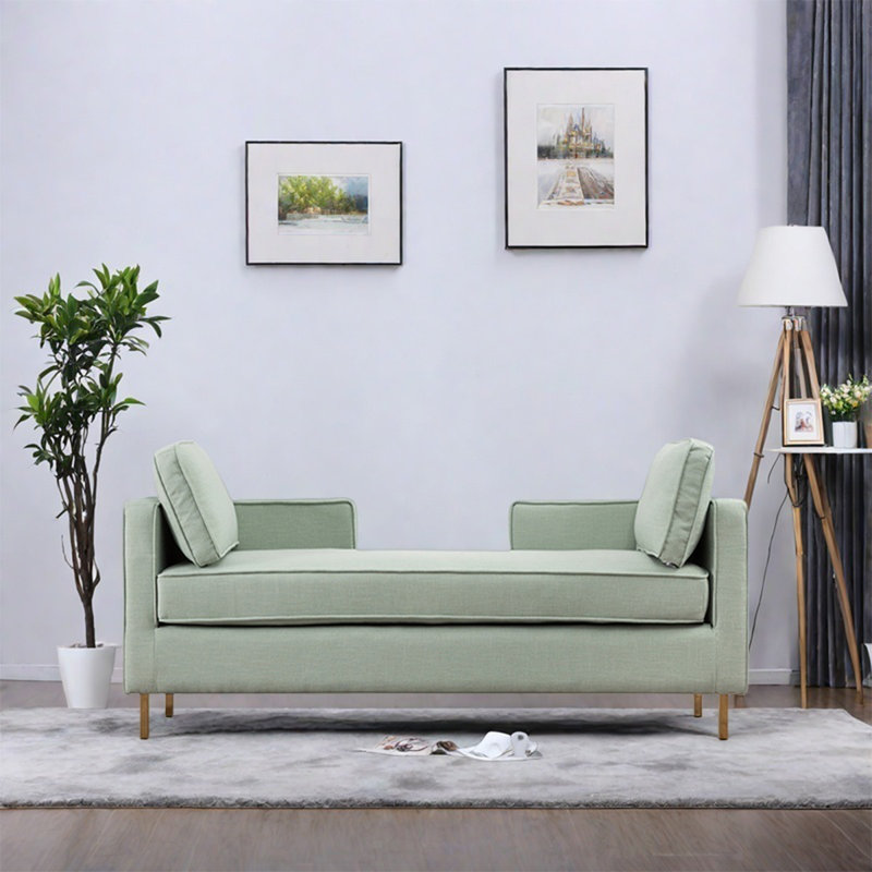 Tabouret simple en bois massif vert clair, H 23,62 po x l 55,12 po x P 21,65 po