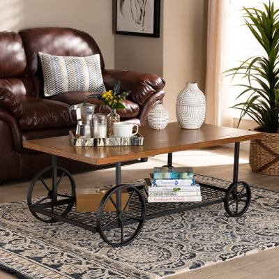 Wheel Coffee Table with Storage