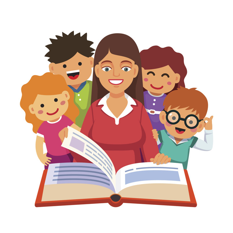 Teacher Teaching Little Students by IconicBestiary - Wrapped Canvas Print, 76cm H x 76cm W x 3.8cm D