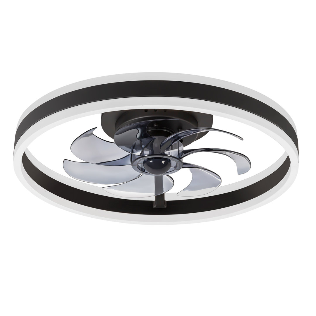  Delphina 20"  Enclosed Color-changing Integrated LED Indoor/Outdoor Flush Mount Ceiling Fan with Light and Remote Wrought Studio™