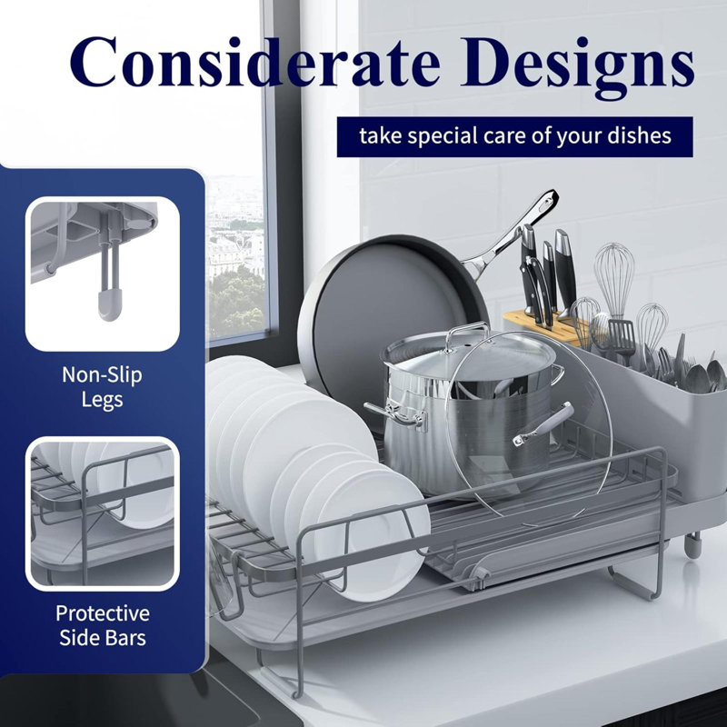 Égouttoir à vaisselle extensible Égouttoir à vaisselle multifonctionnel pour comptoir de cuisine avec égouttoir à vaisselle
