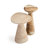 Modern Jasper Side Table Set of 2 Pair Faux Travertine Onyx Brown Sculptural Indoor and Outdoor Accent Table Stool Decor