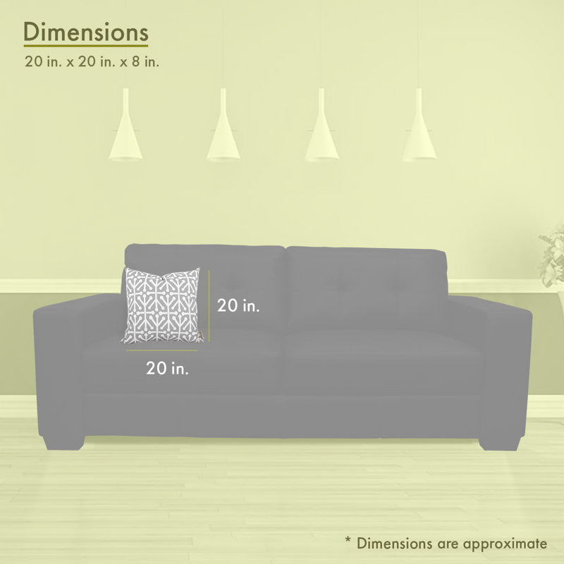 Housse et insert de coussin d'extérieur Aruba, 20 po x 20 po, Gris, Carré