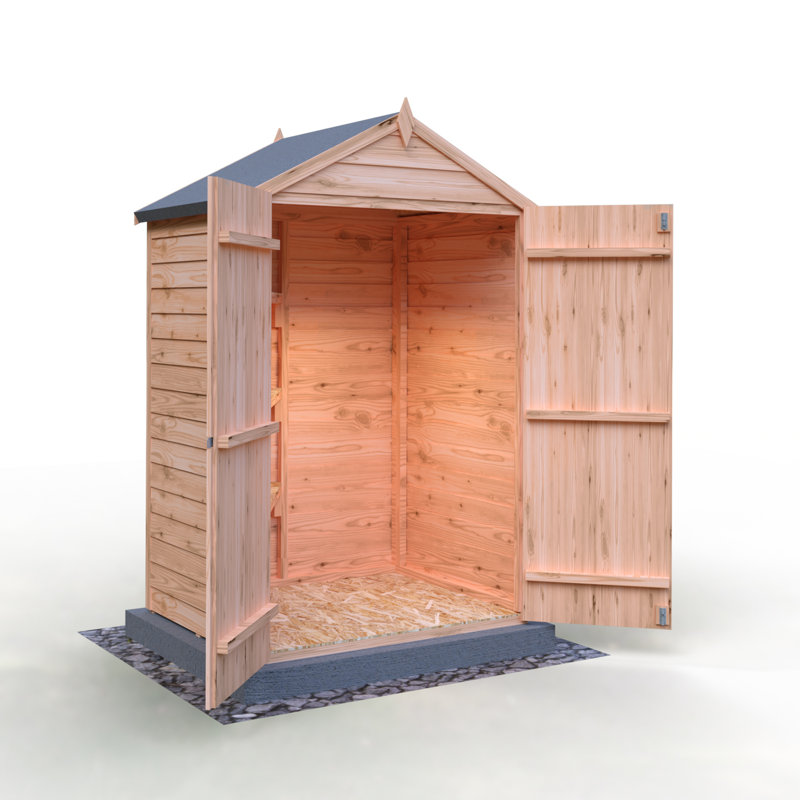 Garden Value 4 ft. W x 3 ft. D Overlap Tool Shed With Shelves, Yes