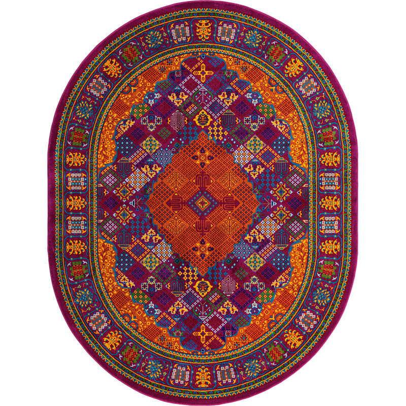 Malaija Oriental Indoor Rug, Oval 7'10" x 10'