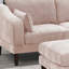 Fauteuil à accoudoirs blush rose avec coussin moelleux et pieds en bois, parfait pour les salons modernes et les sièges modulaires.-983584738