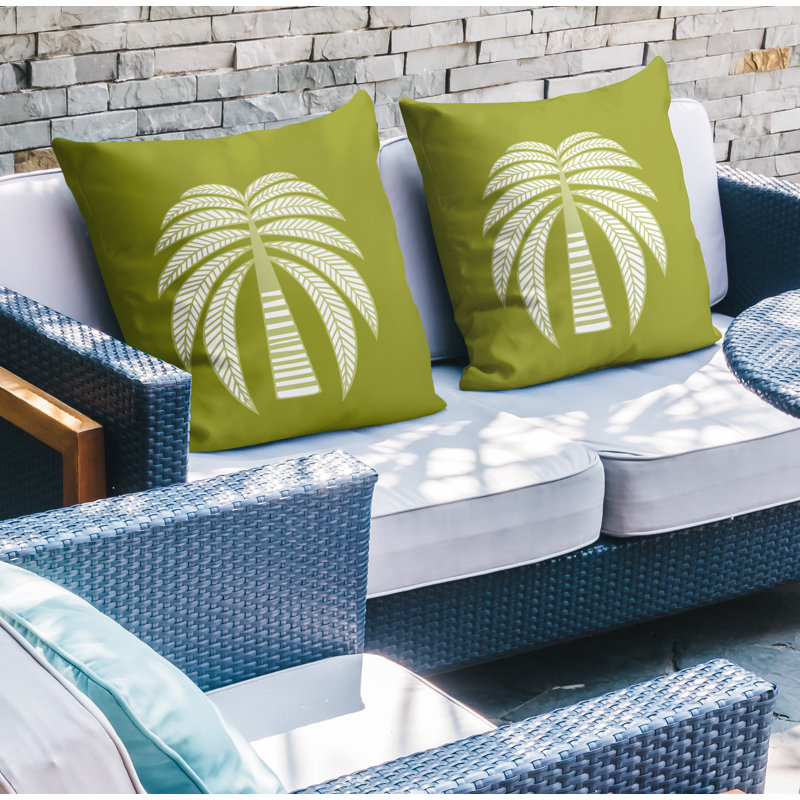 Housse et insert de coussin décoratif intérieur / extérieur en mélange de polyester, L 19 po x H 19 po, Chartreuse