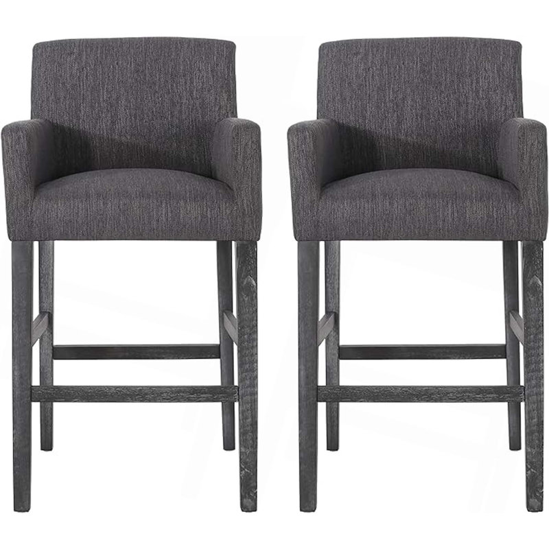 Tabourets de comptoir rembourrés de 30,5 po, Gris, Gris, 2