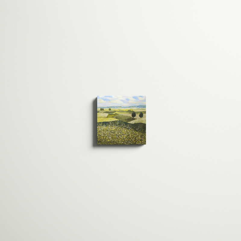 «Green Hills», peinture sur toile, H 12 po x l 12 po